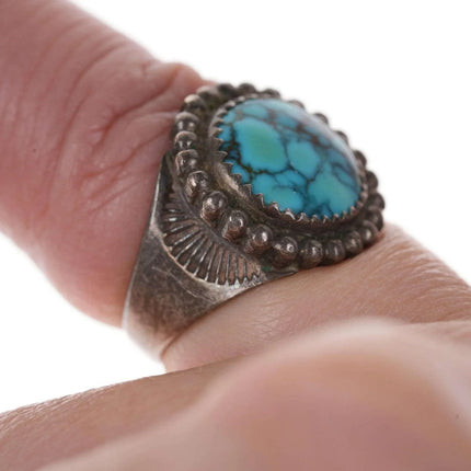 sz5 Fred Harvey Era Sterling/howlite native American ring - Estate Fresh Austin