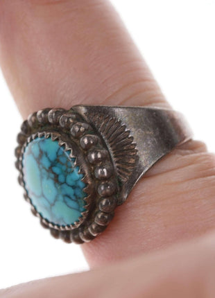 sz5 Fred Harvey Era Sterling/howlite native American ring - Estate Fresh Austin