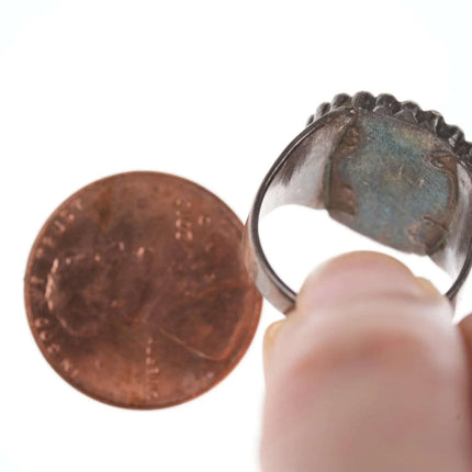 sz5 Fred Harvey Era Sterling/howlite native American ring - Estate Fresh Austin