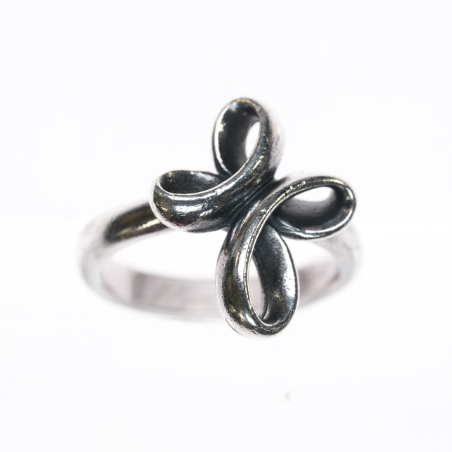 sz5 James Avery ribbon cross ring in sterling - Estate Fresh Austin