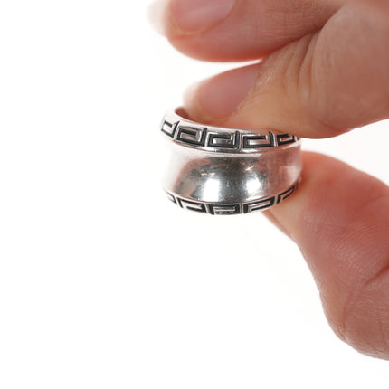 sz5 Kabana Sterling greek key ring - Estate Fresh Austin