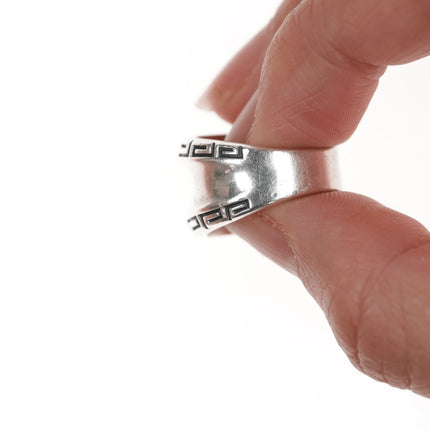 sz5 Kabana Sterling greek key ring - Estate Fresh Austin