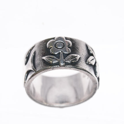 sz5 Retired James Avery La Paloma Dove and flower ring in sterling - Estate Fresh Austin