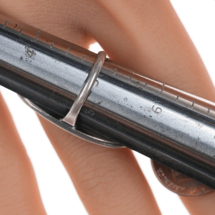 sz5 Vintag Zuni flush inlay square turquoise ring - Estate Fresh Austin