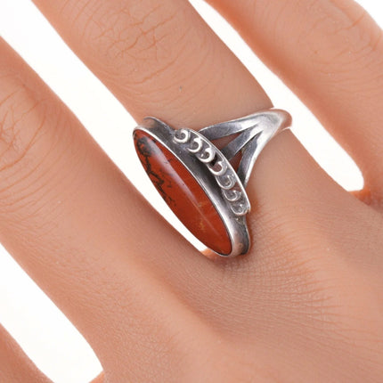 sz5 vintage Native American silver and jasper ring - Estate Fresh Austin
