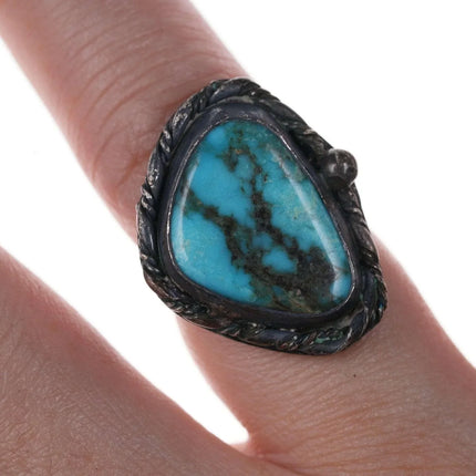sz5 Vintage Native American Sterling turquoise ring - Estate Fresh Austin