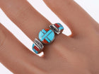 sz5 Vintage Zuni channel inlay sterling spinner ring - Estate Fresh Austin