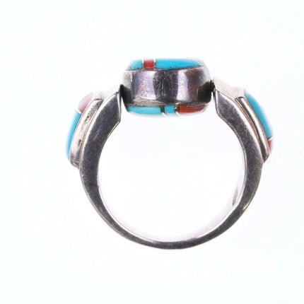 sz5 Vintage Zuni channel inlay sterling spinner ring - Estate Fresh Austin