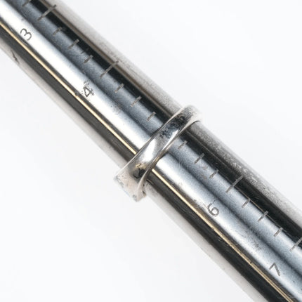 sz5 Vintage Zuni silver turquosie channel inlay zig zag ring - Estate Fresh Austin