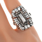 sz5 William Spratling silver ring with aztec pattern - Estate Fresh Austin