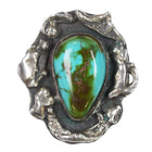 sz5.25 1973 Brutalist sterling Royston turquoise Originals by Burgess ring - Estate Fresh Austin