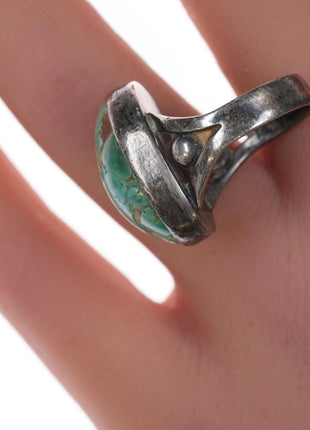 sz5.25 30's - 40's Navajo silver and turquoise ring - Estate Fresh Austin