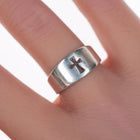 sz5.25 Retired James Avery cutout cross ring in sterling - Estate Fresh Austin
