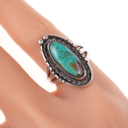 sz5.25 Vintage Native American silver and turquoise ring - Estate Fresh Austin