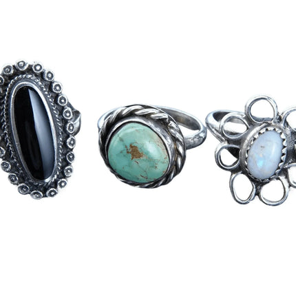 Sz5.25 Vintage Sterling Silver Rings Lot of 3 - Estate Fresh Austin