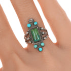 sz5.5 20's-30's Zuni Whirling log silver and turquoise ring - Estate Fresh Austin