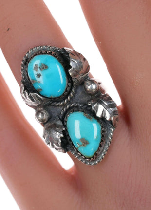 sz5.5 70's Navajo sterling and turquoise ring - Estate Fresh Austin