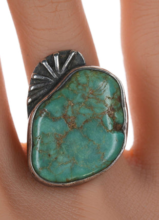 sz5.5 c1930's Navajo silver and turquoise ring - Estate Fresh Austin