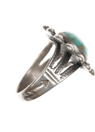 sz5.5 c1940's Navajo Curio sterling and turquoise ring - Estate Fresh Austin