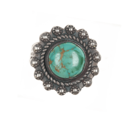 sz5.5 c1940's Navajo Curio sterling and turquoise ring - Estate Fresh Austin