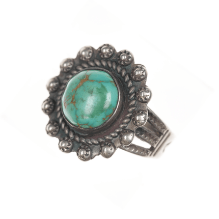 sz5.5 c1940's Navajo Curio sterling and turquoise ring - Estate Fresh Austin