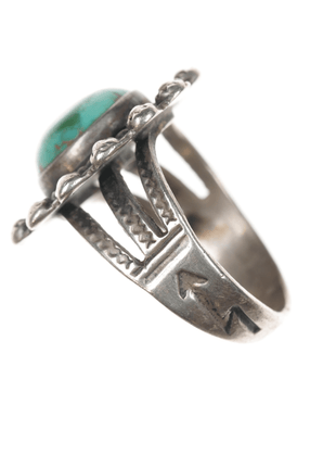 sz5.5 c1940's Navajo Curio sterling and turquoise ring - Estate Fresh Austin