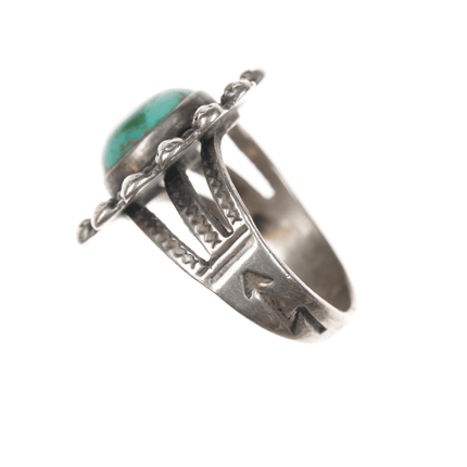 sz5.5 c1940's Navajo Curio sterling and turquoise ring - Estate Fresh Austin