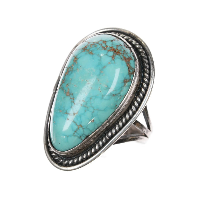sz5.5 Cortez H High grade turquoise vintage Native American sterling ring - Estate Fresh Austin