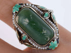 sz5.5 Estate Art Deco 14k Gold Enamel Jade and seed pearl ring - Estate Fresh Austin