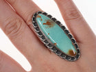 Sz5.5 Large Royston Turquoise Vintage Native American sterling ring - Estate Fresh Austin