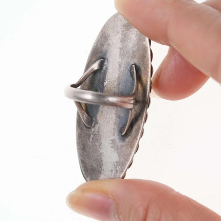 Sz5.5 Large Royston Turquoise Vintage Native American sterling ring - Estate Fresh Austin