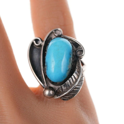 sz5.5 Vintage Native American Sterling turquoise ring - Estate Fresh Austin
