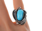 sz5.5 Vintage Native American Sterling turquoise ring - Estate Fresh Austin