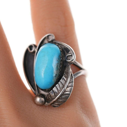 sz5.5 Vintage Native American Sterling turquoise ring - Estate Fresh Austin