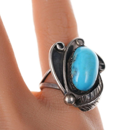 sz5.5 Vintage Native American Sterling turquoise ring - Estate Fresh Austin