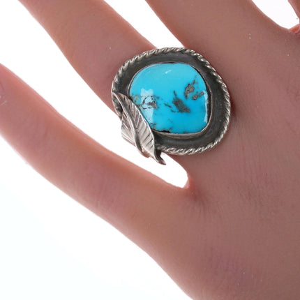 sz5.5 Vintage Navajo silver and turquoise ring - Estate Fresh Austin