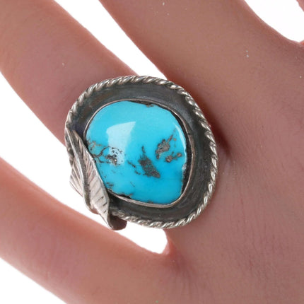 sz5.5 Vintage Navajo silver and turquoise ring - Estate Fresh Austin