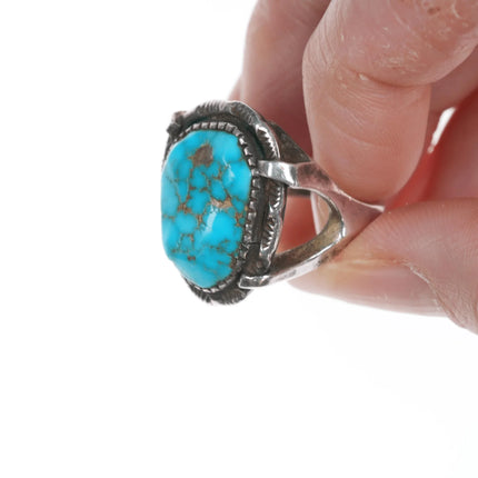 sz5.5 Vintage Waterweb turquoise and silver ring - Estate Fresh Austin