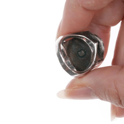 sz5.5 Vintage Waterweb turquoise and silver ring - Estate Fresh Austin