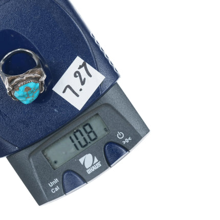 sz5.5 Vintage Waterweb turquoise and silver ring - Estate Fresh Austin