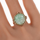 sz5.75 14k Ming's of Hawaii carved Jadeite ring - Estate Fresh Austin