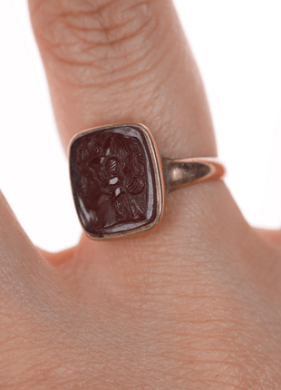 sz5.75 Antique gold carved carnelian ring - Estate Fresh Austin