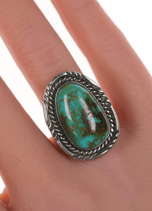 sz5.75 Chapman's Native American silver and turquoise ring - Estate Fresh Austin