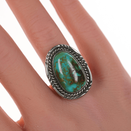 sz5.75 Chapman's Native American silver and turquoise ring - Estate Fresh Austin