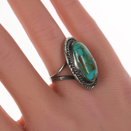 sz5.75 Chapman's Native American silver and turquoise ring - Estate Fresh Austin