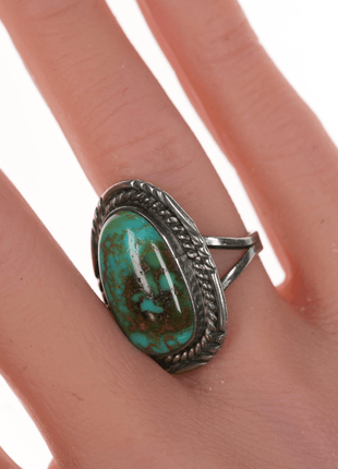 sz5.75 Chapman's Native American silver and turquoise ring - Estate Fresh Austin