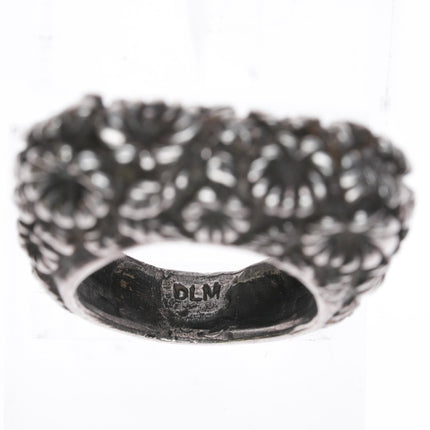 sz5.75 Dian Malouf sterling floral repousse ring - Estate Fresh Austin