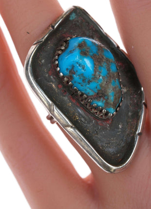 sz6 70's Navajo Sterling and turquoise ring - Estate Fresh Austin