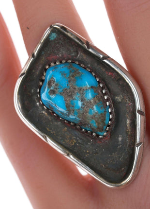 sz6 70's Navajo Sterling and turquoise ring - Estate Fresh Austin