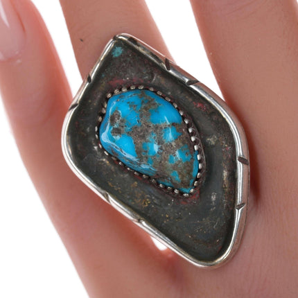 sz6 70's Navajo Sterling and turquoise ring - Estate Fresh Austin